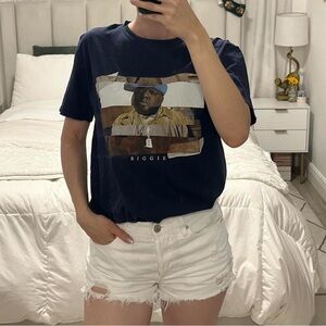 Biggie Smalls The Notorious B.I.G. Navy Blue Band Tee